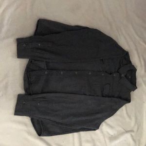 Grey long sleeve button up shirt